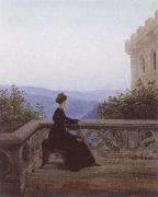 Carl Gustav Carus Woman on a Balcony Sweden oil painting artist
